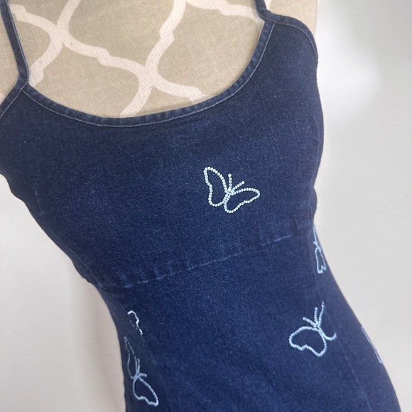 RARE Y2K late 90s vintage denim dress in PERFECT condition - Picture 4 of 7